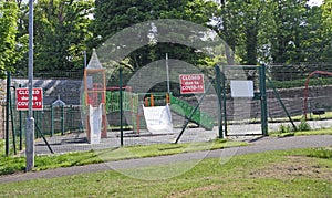 Closed playpark due to Coronavirus COVID-19 Northern Ireland