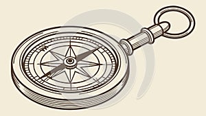 Closed Pocket Compass, Classic Navigation Tool, vector design Generative AI