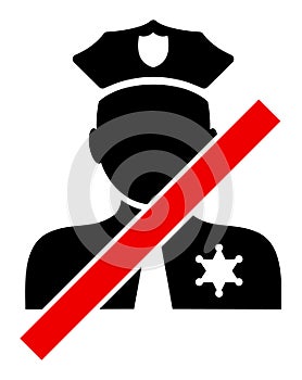 Closed Police Officer - Vector Icon Illustration