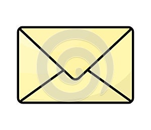 Closed post envelope isolated on white background