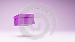 Closed Purple Box Spinning on Studio Purple Background