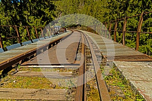 Closed railway tracks over the Ziemestalbrucke in Thuringia