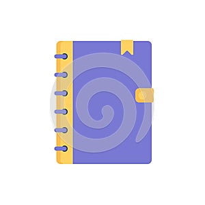 Closed Ring Binder Planner Notebook Flat Vector Icon