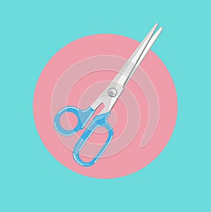 Closed scissors flat design vector