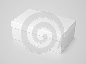 Closed shoe box on gray
