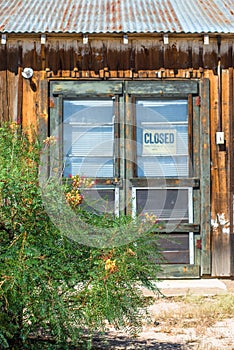 Closed sign on the door