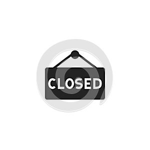 Closed Sign Glyph Vector Icon, Symbol or Logo.