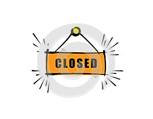 Closed sign icon on white background in vector illustration