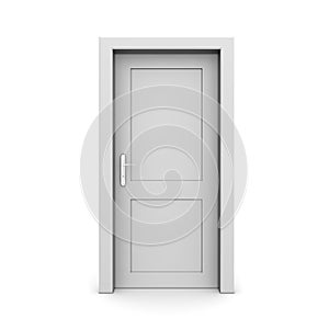 Closed Single Grey Door