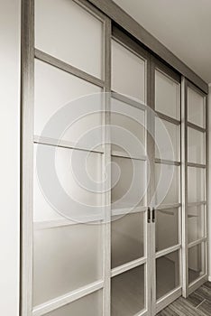 Closed sliding glassed doors