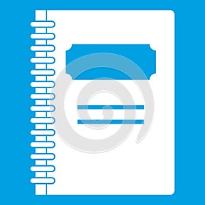 Closed spiral notebook icon white
