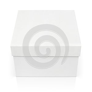 Closed square box isolated on white