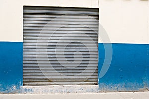 Closed storefront in downtown