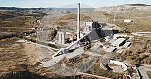 Closed thermal power plant in the village of Escucha