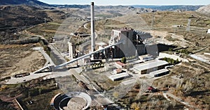 Closed thermal power plant in the village of Escucha. Spain