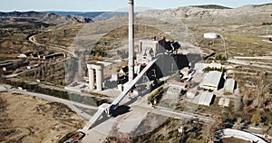 Closed thermal power plant in the village of Escucha. Spain