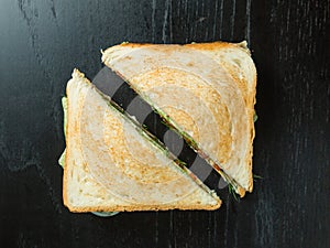 Closed triangle sandwiches with different fillings