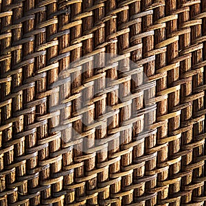 Closed up of brown color wicker textured background