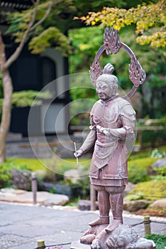 Closed up Buddist statues of Hase-dera temple