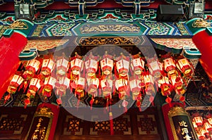 Closed up lattern in chinese temple