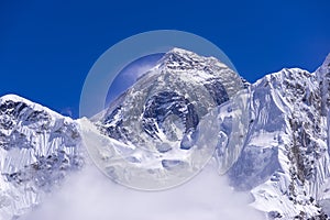 Closed up view of Everest from Gorak Shep. During the way to Everest base camp. photo