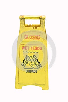 Closed wet floor caution sign