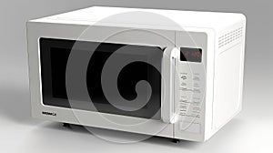 Closed white microwave. 3d generative ai