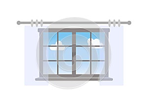Closed window isolated on white background