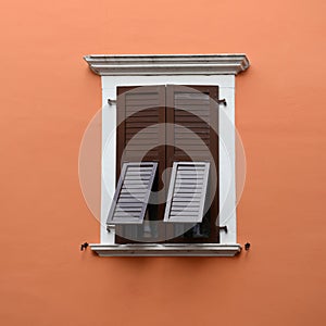 Closed window and partly open