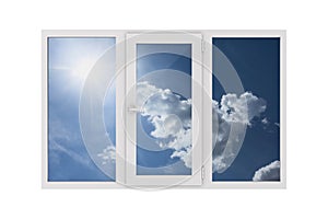 Closed window on white background. Isolated 3D illustration