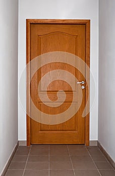 Closed wood door