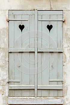 Closed wooden shutters