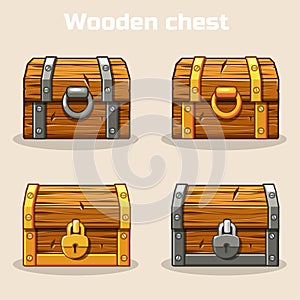 Closed wooden treasure chest