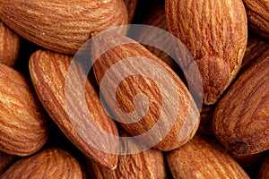 Closedup almond nut top view for background