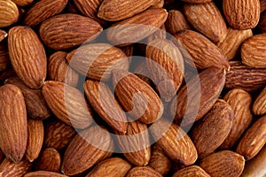 Closedup almond nut top view for background