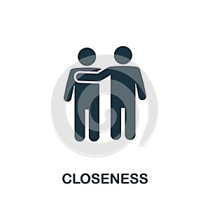 Closeness icon. Simple element from new normality collection. Filled monochrome Closeness icon for templates