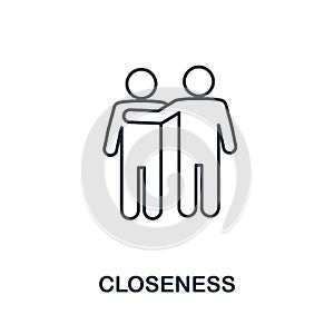 Closeness icon. Simple element from new normality collection. Filled monochrome Closeness icon for templates