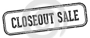 closeout sale stamp. closeout sale rectangular stamp on white background