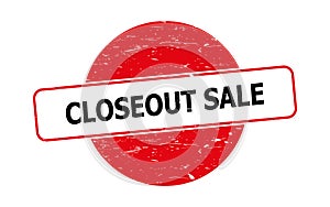 Closeout sale stamp on white