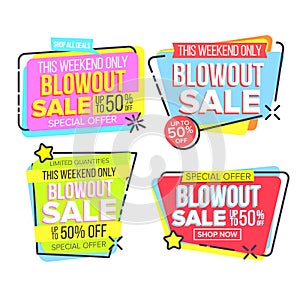 Closeout Sale Template Banner In Frame Set Vector