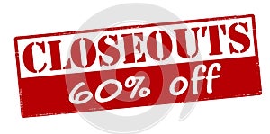 Closeouts sisty percent off