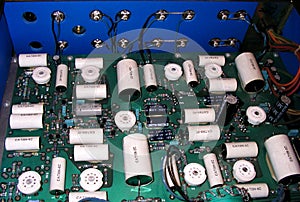 Inside of a vacuum tube preamp photo