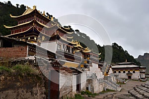 Closer to the main temple in Serti Gompa in Langmusi that`s been