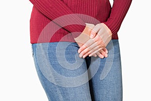 Closer Up Of Woman Suffering From Bladder Problem