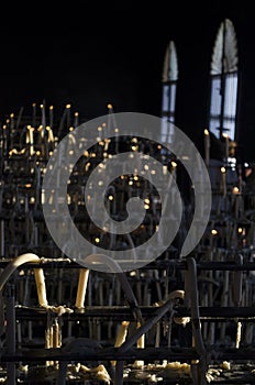 Closer view of candle ligts at RocioÃÂ´s Chapel photo