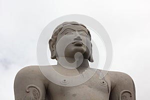 Closer view of Gommateshwara/Bahubali statue at Shravanabelagola photo