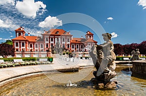 Closer view to fountain in front of Troja Palace, Prague