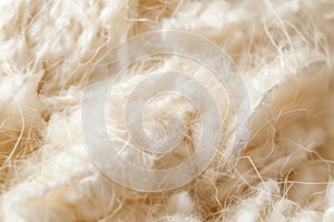 closeshot of mineral wool with visible fiber structure