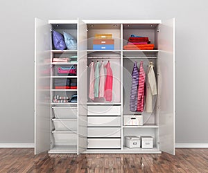 Closet compartment. Wardrobe.