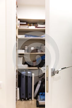 Closet shelves in a luxury home pantry